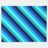 Icy Blue Blauwgroen strepen Grote fleece deken (Voorkant (Horizontaal))