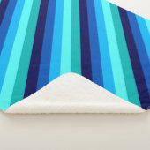 Icy Blue Blauwgroen Strepen Grote Sherpa Deken (3/4)