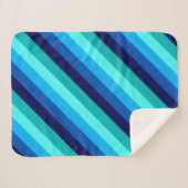 Icy Blue Blauwgroen Strepen Kleine Sherpa Deken (Voorkant (horizontaal))