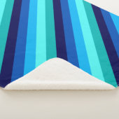 Icy Blue Blauwgroen Strepen Medium Sherpa Deken (3/4)