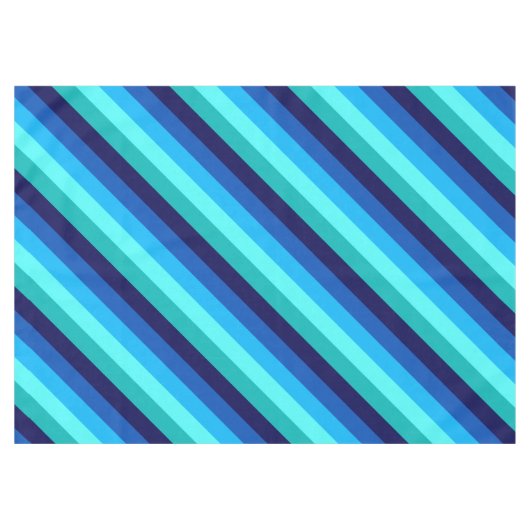 Icy Blue Blauwgroen strepen Medium tafelkleed (Voorkant (Horizontaal))