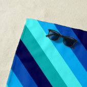 Icy Blue Blauwgroen strepen strandlaken (In situ)