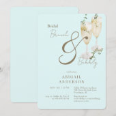 Icy Blue Bruids Brunch & Bubbels Douche Kaart (Voorkant / Achterkant)