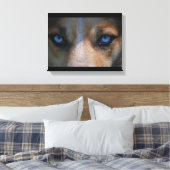 Icy Blue Canine Eyes Canvas Afdruk (Insitu (Slaapkamer))