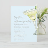 Icy Blue Celebrate & Party Margarita Bruiloft Kaart (Staand voorkant)