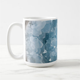 Icy Blue Celestite Crystal Geode Printed Gemstone  Koffiemok