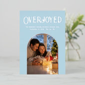 Icy Blue Christmas Baby Geboorteaankondiging Foto Folie Feestdagenkaart (Staand Voorkant)