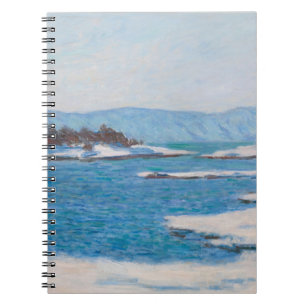 Icy Blue Coastal Winter Impressionist Notitieboek