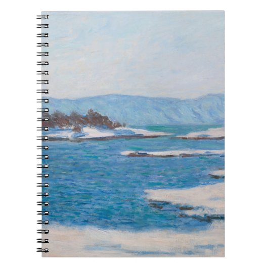 Icy Blue Coastal Winter Impressionist Notitieboek (Voorkant)