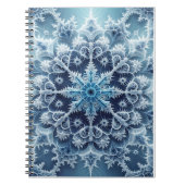 Icy Blue Crystal Fractal Pattern Notitieboek (Voorkant)