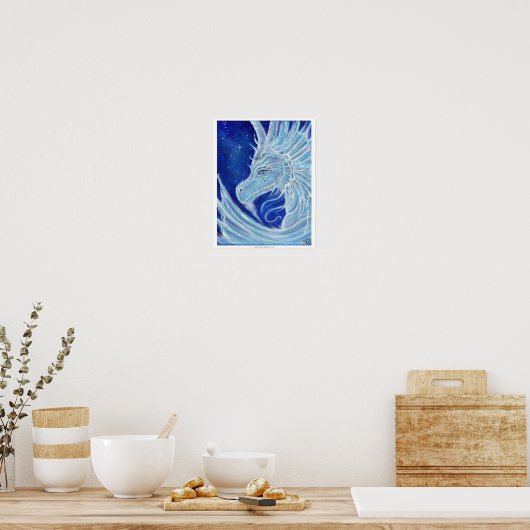 Icy Blue Dragon poster print van Renee Lavoie (Keuken)