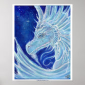 Icy Blue Dragon poster print van Renee Lavoie (Voorkant)