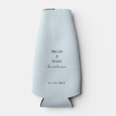 Icy Blue Eenvoudige bruiloft fles koeler (Voorkant)