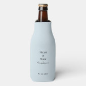 Icy Blue Eenvoudige bruiloft fles koeler (Fles Voorkant)