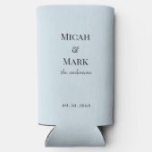 Icy Blue Eenvoudige Bruiloft Seltzer Koelbox Seltzer Blikjeskoeler (Achterkant)