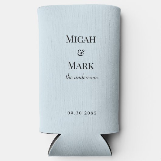 Icy Blue Eenvoudige Bruiloft Seltzer Koelbox Seltzer Blikjeskoeler (Voorkant)