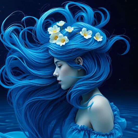 Icy Blue Elegance Decoupage Paper v1 Tissuepapier