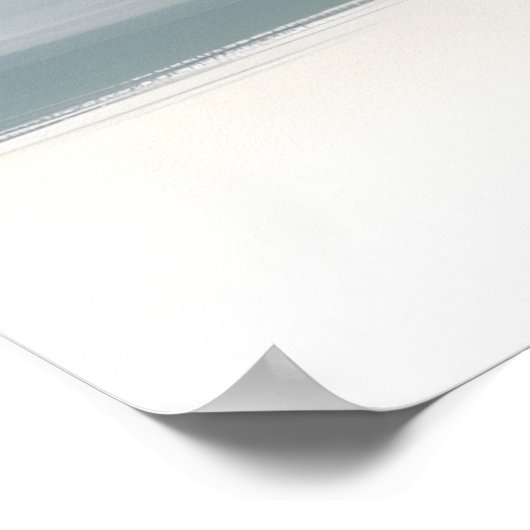 Icy Blue en Beige Abstract zeegezicht Poster (Hoek)