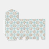 Icy Blue en Tan Damask Wedding Favor Boxes Bedankdoosjes (Uitgevouwen)