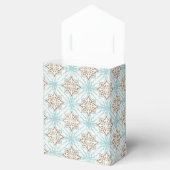Icy Blue en Tan Damask Wedding Favor Boxes Bedankdoosjes (Geopend)