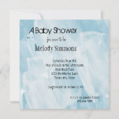 Icy Blue en Wit Abstract Baby shower Kaart (Achterkant)