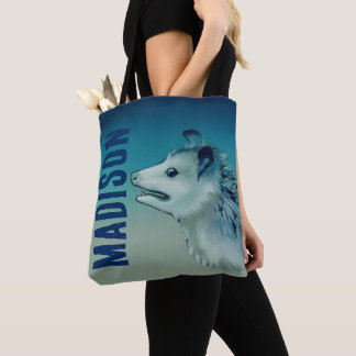 Icy Blue Feralcore Opossum Anxiety Bag Tote Bag