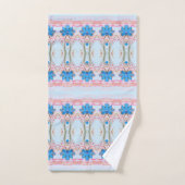  Icy Blue Floral Towel Set Bad Handdoek (Handdoek)