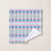  Icy Blue Floral Towel Set Bad Handdoek (Wasdoekje)