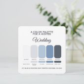 Icy Blue Frosted Gray Winter Wedding Palette Card Kaart (Staand voorkant)