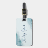 Icy Blue Frosted Waterverf Bagagelabel (Voorkant verticaal)