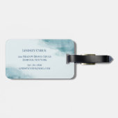 Icy Blue Frosted Waterverf Bagagelabel (Achterkant horizontaal)