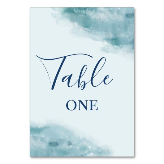 Icy Blue Frosted Waterverf Kaart (Achterkant)