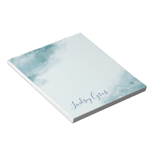 Icy Blue Frosted Waterverf Notitieblok (Schuin)