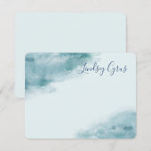 Icy Blue Frosted Waterverf Notitiekaartje (Voorkant / Achterkant)