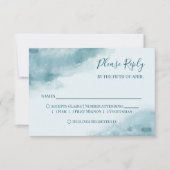 Icy Blue Frosted Waterverf RSVP Kaartje (Voorkant)