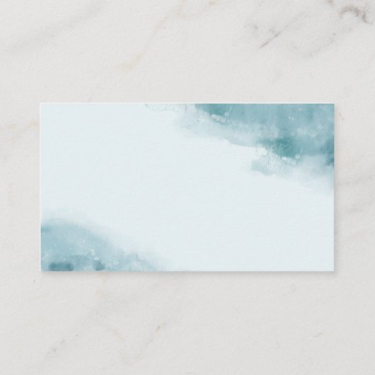 Icy Blue Frosted Waterverf Visitekaartje (Achterkant)