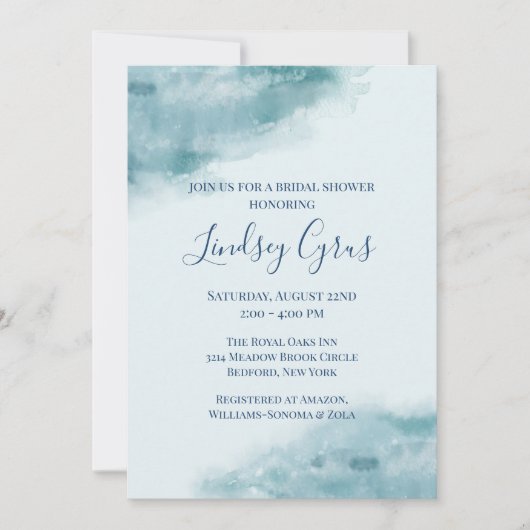 Icy Blue Frosted Waterverf Vrijgezellenfeest Kaart (Voorkant)