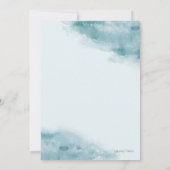 Icy Blue Frosted Waterverf Wedding Kaart (Achterkant)