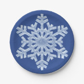 Icy Blue Frozen Snowflake Frosty Winter Kerstmis Papieren Bordje (Voorkant)