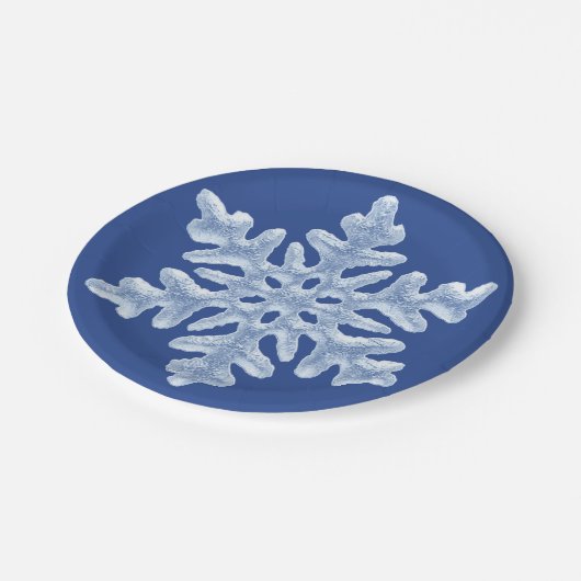 Icy Blue Frozen Snowflake Frosty Winter Kerstmis Papieren Bordje (Gekanteld)