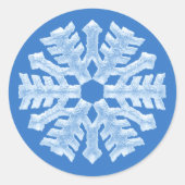 Icy Blue Frozen Snowflake Frosty Winter Kerstmis Ronde Sticker (Voorkant)