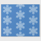 Icy Blue Frozen Snowflakes, bevroren Kerstmis Cadeaupapier (Vlak)
