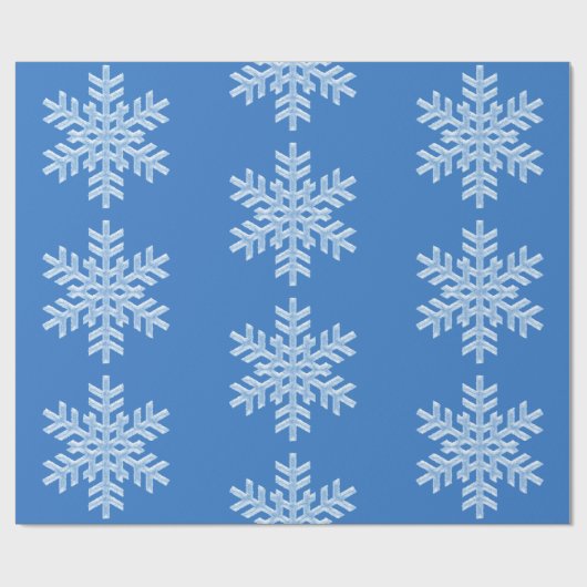 Icy Blue Frozen Snowflakes, bevroren Kerstmis Cadeaupapier (Vlak)