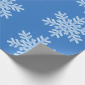 Icy Blue Frozen Snowflakes, bevroren Kerstmis Cadeaupapier (Hoek)