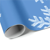 Icy Blue Frozen Snowflakes, bevroren Kerstmis Cadeaupapier (Rol Hoek)