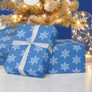 Icy Blue Frozen Winter Frosty Snowflakes kerst Cadeaupapier