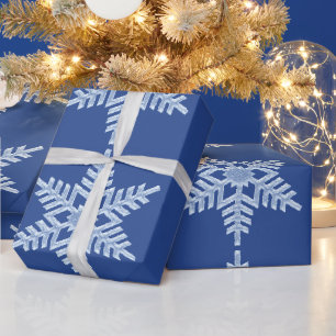 Icy Blue Frozen Winter Frosty Snowflakes kerst Cadeaupapier