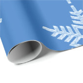 Icy Blue Frozen Winter Frosty Snowflakes kerst Cadeaupapier (Rol Hoek)