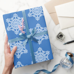 Icy Blue Frozen Winter Frosty Snowflakes kerst Cadeaupapier