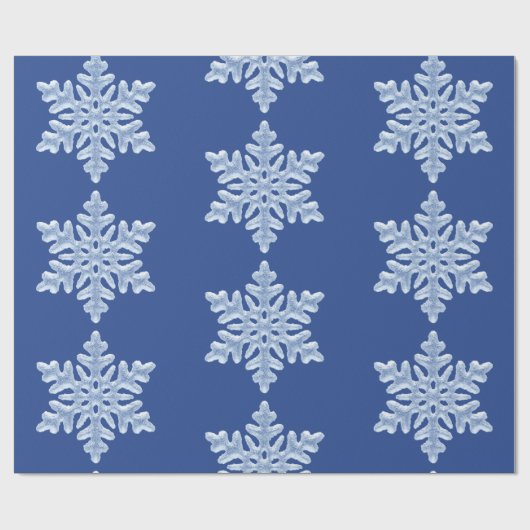 Icy Blue Frozen Winter Frosty Snowflakes kerst Cadeaupapier (Vlak)